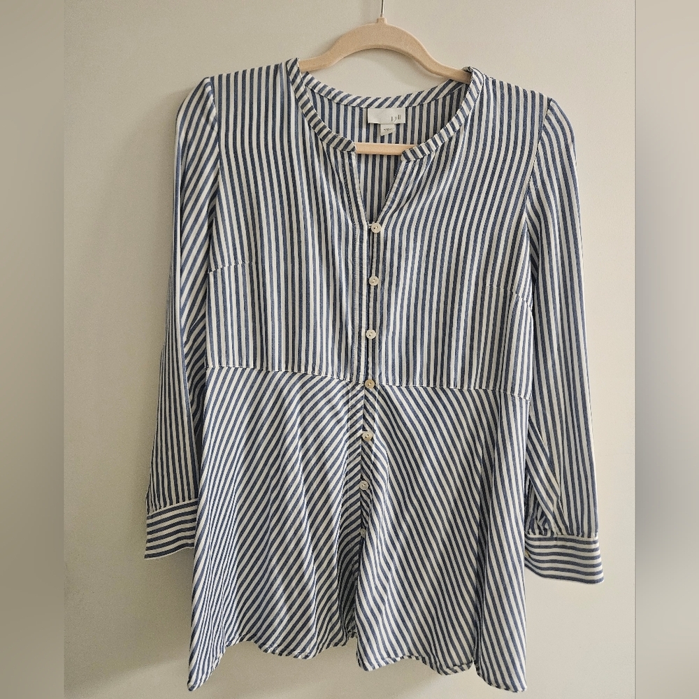 J.Jill Striped Tunic Blue And White  Blouse Size XS - Picture 2 of 9